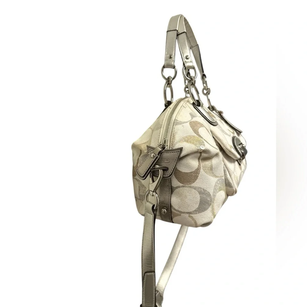 Coach Kristin Signature Dome Sequin Satchel Shoulder Bag #19338